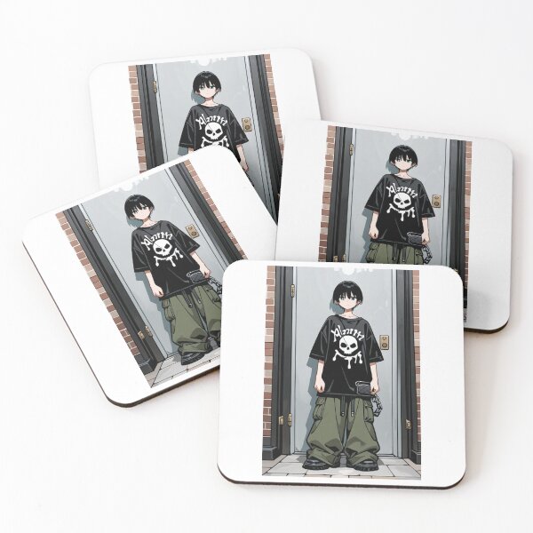 Item preview, Fashion - Man in Black Top Cargo Pants Chain Wallet Streetwear Anime Variant 2 designed and sold by AnimeShin.