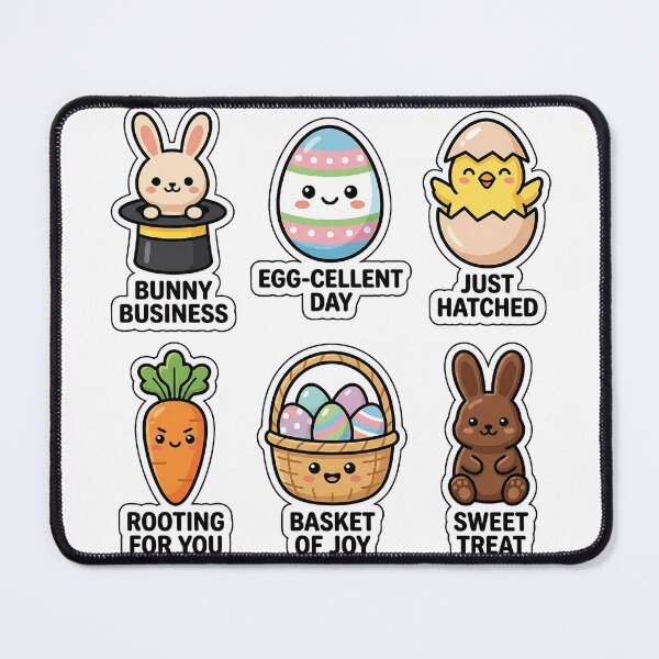 Item preview, Kawaii Easter Bunny Sticker Pack - Cute Egg & Rabbit Puns designed and sold by SimpleP.