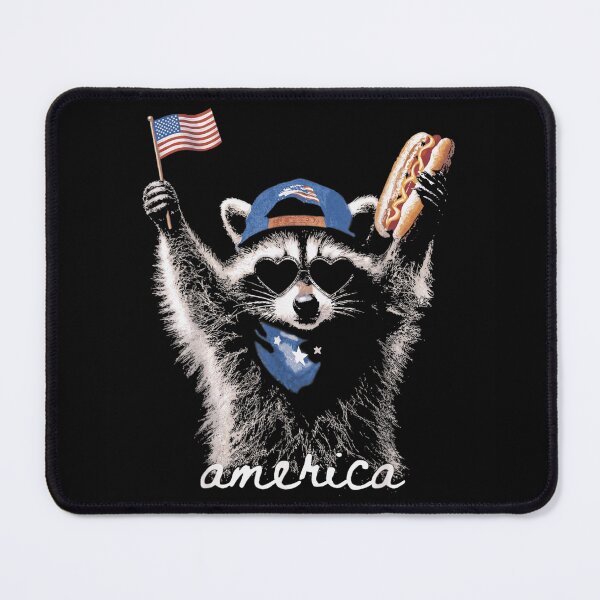 Item preview, Cute America Patriotic Raccoon With Hot Dog And US Flag Graphic designed and sold by Serene woods.