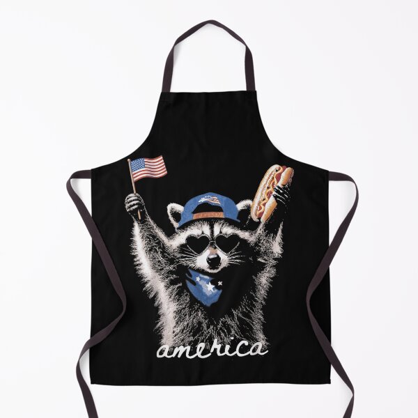Item preview, Cute America Patriotic Raccoon With Hot Dog And US Flag Graphic designed and sold by Serene woods.