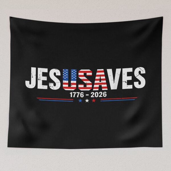 Item preview, Jesus Saves 1776 To 2026 American Flag Typography Religious Patriot designed and sold by Serene woods.