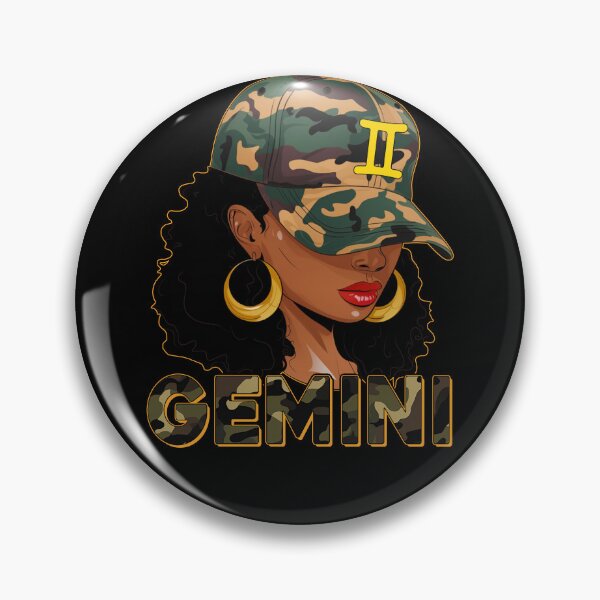 Item preview, Gemini Zodiac Black Woman Camo Fashion Design designed and sold by MaxGraphicShirt.