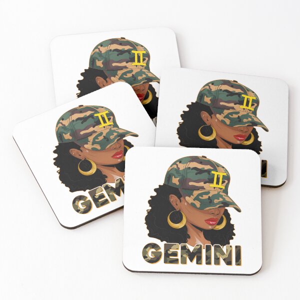 Item preview, Gemini Zodiac Black Woman Camo Fashion Design designed and sold by MaxGraphicShirt.