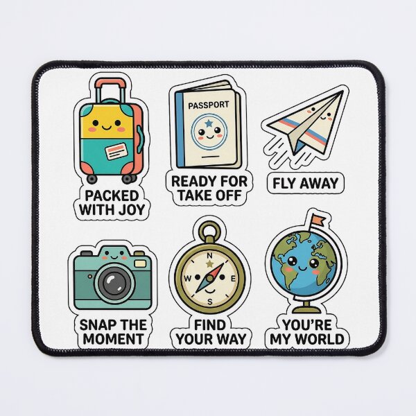 Item preview, Kawaii Travel Explorer Sticker Pack - Cute Passport & Suitcase Puns designed and sold by SimpleP.