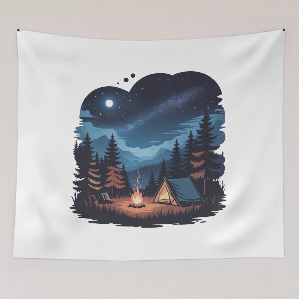 Item preview, Campfire Under the Stars – Night Camping Outdoor Art designed and sold by Gabe1983.