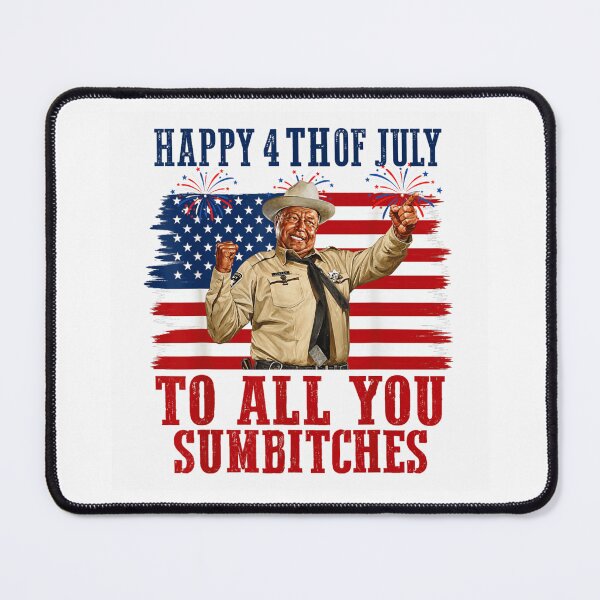 Item preview, Happy 4th Of July To All You Sumbitches Retro Sheriff Flag designed and sold by Serene woods.