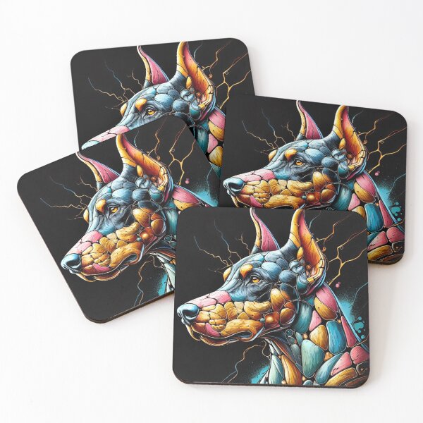Item preview, Kintsugi - Doberman in Kintsugi Style - Pride and Grace designed and sold by LegademaArt.