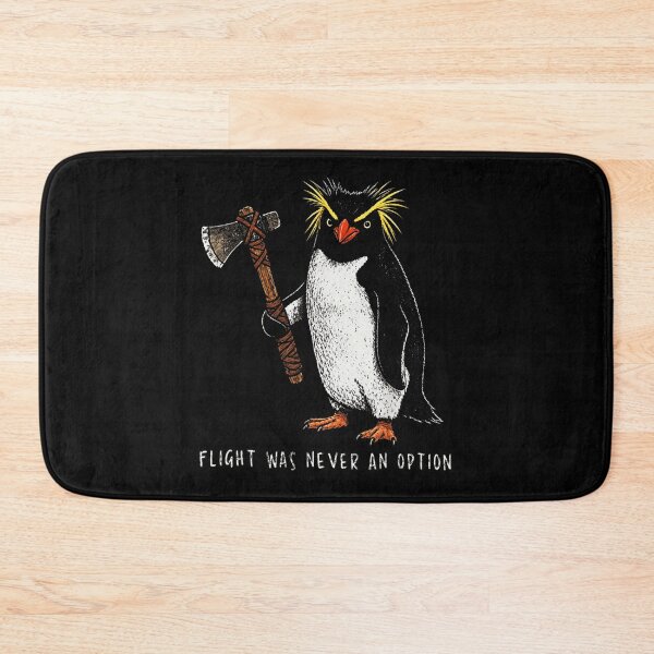 Item preview, Funny Rockhopper Penguin Holding Viking Axe Flight Was Never An Option Meme designed and sold by Taniyah Gomes.