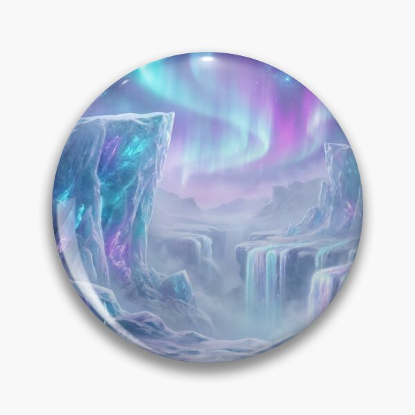 Item preview, Starlight Glacier Valley Neon Alien Fantasy Landscape designed and sold by Luminous Wilds.