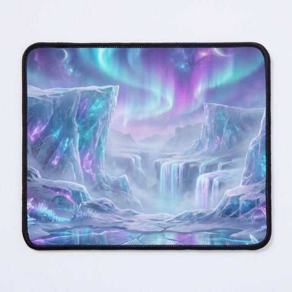 Item preview, Starlight Glacier Valley Neon Alien Fantasy Landscape designed and sold by Luminous Wilds.