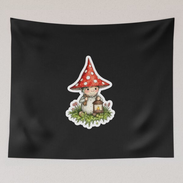 Item preview, Mushroom Forest Spirit Sticker | Cozy Cottagecore Woodland Creature designed and sold by AillustriaAK.