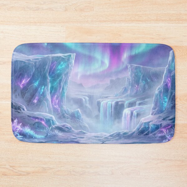Item preview, Starlight Glacier Valley Neon Alien Fantasy Landscape designed and sold by Luminous Wilds.