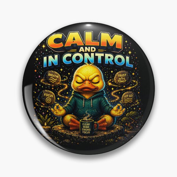 Item preview, Calm and In Control Duck | Motivational Mindset Duck | Zen Duck Meditation T-Shirt | Positive Mental Health Gift | Self Growth Cute Duck Design designed and sold by FunkyVista.