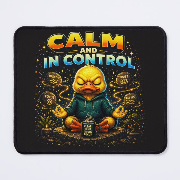 Item preview, Calm and In Control Duck | Motivational Mindset Duck | Zen Duck Meditation T-Shirt | Positive Mental Health Gift | Self Growth Cute Duck Design designed and sold by FunkyVista.