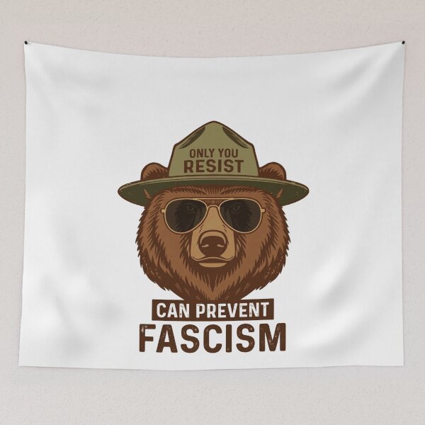 Item preview, Only You Resist Can Prevent Fascism Political Resistance Activist bear resist designed and sold by JonesFlora2025.