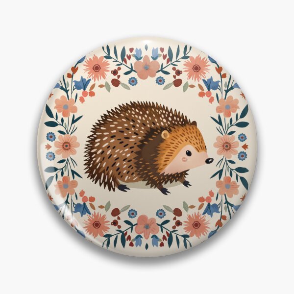 Item preview, Scandinavian Folk Art, Floral Hedgehog  designed and sold by xiao xuans.