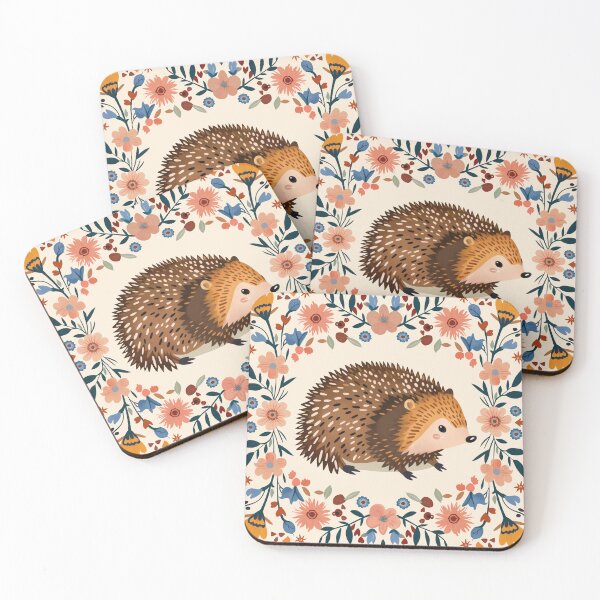 Item preview, Scandinavian Folk Art, Floral Hedgehog  designed and sold by xiao xuans.