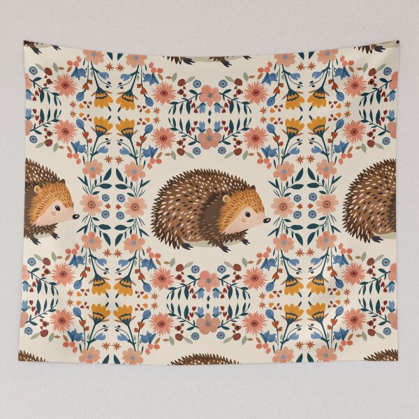 Item preview, Scandinavian Folk Art, Floral Hedgehog  designed and sold by xiao xuans.