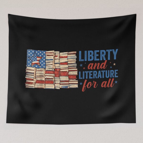 Item preview, Liberty And Literature For All American Flag Books Patriotic Reading Lover Gift designed and sold by Taniyah Gomes.