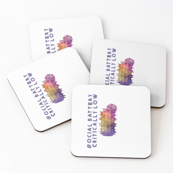Item preview, Social Battery Critically Low Funny Introvert Cactus designed and sold by GraphicComet.
