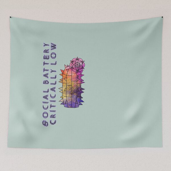 Item preview, Social Battery Critically Low Funny Introvert Cactus designed and sold by GraphicComet.