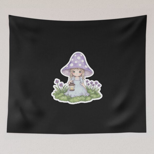 Item preview, Mushroom Forest Spirit Sticker | Cozy Cottagecore Woodland Creature designed and sold by AillustriaAK.