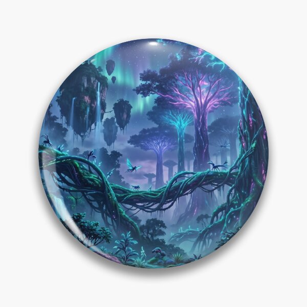 Item preview, Aurora Spire Jungle Bioluminescent Alien Landscape designed and sold by Luminous Wilds.