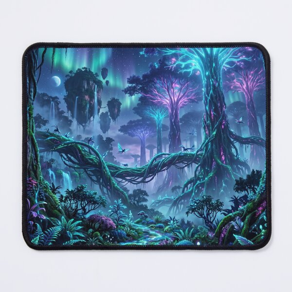 Item preview, Aurora Spire Jungle Bioluminescent Alien Landscape designed and sold by Luminous Wilds.