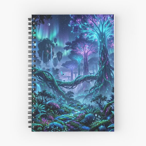Item preview, Aurora Spire Jungle Bioluminescent Alien Landscape designed and sold by Luminous Wilds.