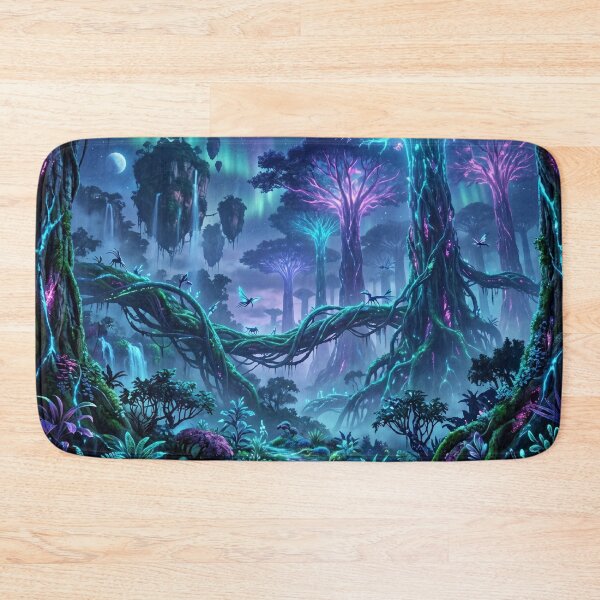 Item preview, Aurora Spire Jungle Bioluminescent Alien Landscape designed and sold by Luminous Wilds.
