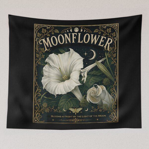 Item preview, Vintage Botanical Moonflower Illustration Blooms At Night By Light Of The Moon designed and sold by Taniyah Gomes.