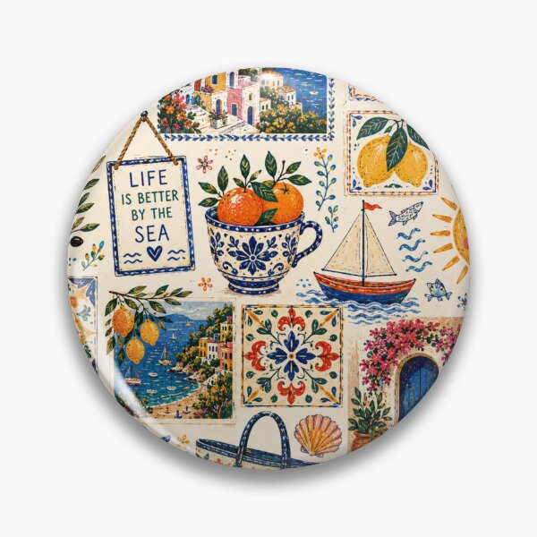 Item preview, Seaside Folk Art Collage designed and sold by Aramdesing.