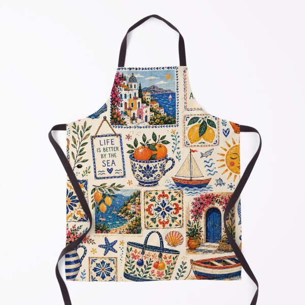 Item preview, Seaside Folk Art Collage designed and sold by Aramdesing.