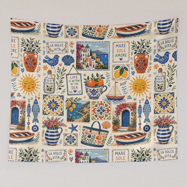Item preview, Seaside Folk Art Collage designed and sold by Aramdesing.