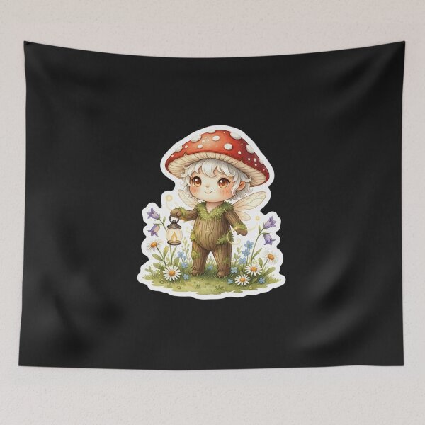 Item preview, Mushroom Forest Spirit Sticker | Cozy Cottagecore Woodland Creature designed and sold by AillustriaAK.