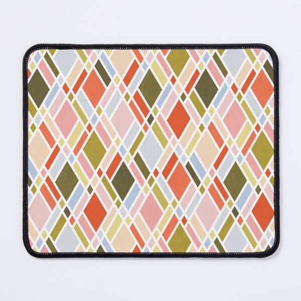Item preview, Retro Argyle Pastel Geometric in Coral and Olive  designed and sold by micklyn.