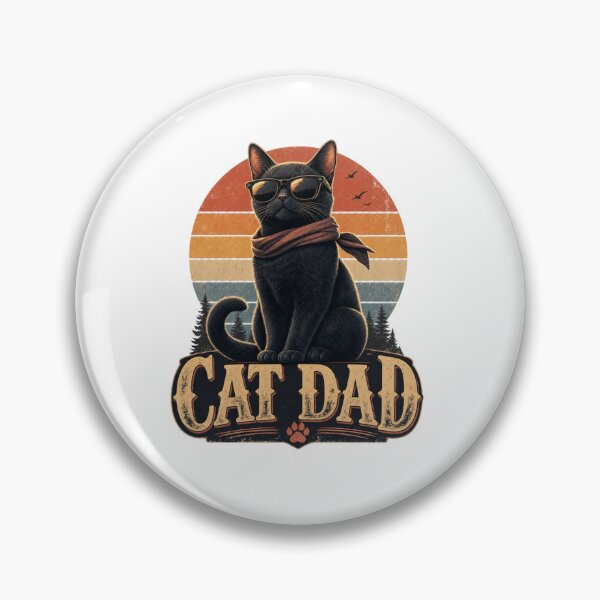 Item preview, Cool Black Cat Dad Retro Kawaii Sunglasses Vintage T-Shirt Sticker designed and sold by Ashley critters.