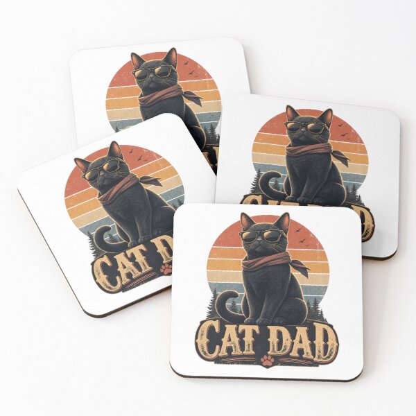 Item preview, Cool Black Cat Dad Retro Kawaii Sunglasses Vintage T-Shirt Sticker designed and sold by Ashley critters.