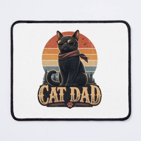Item preview, Cool Black Cat Dad Retro Kawaii Sunglasses Vintage T-Shirt Sticker designed and sold by Ashley critters.