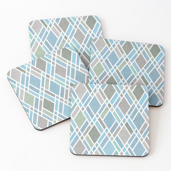 Item preview, Coastal Blue Grey Diamond Grid  designed and sold by micklyn.