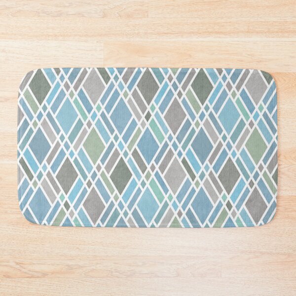 Item preview, Coastal Blue Grey Diamond Grid  designed and sold by micklyn.