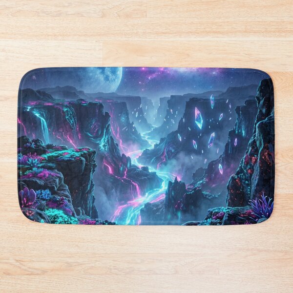 Item preview, Lumina Rift Bioluminescent Alien Canyon Landscape designed and sold by Luminous Wilds.