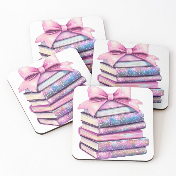 Item preview, Cute Sparkly Pink Books Stack with Bow Coquette Aesthetic designed and sold by Core design hub .