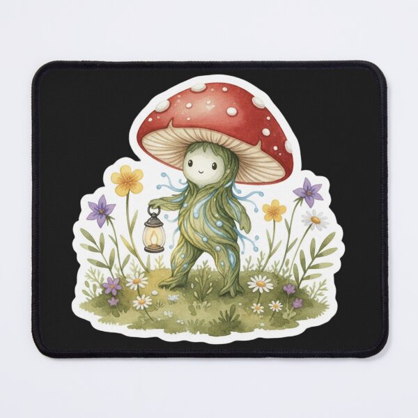Item preview, Mushroom Forest Spirit Sticker | Cozy Cottagecore Woodland Creature designed and sold by AillustriaAK.