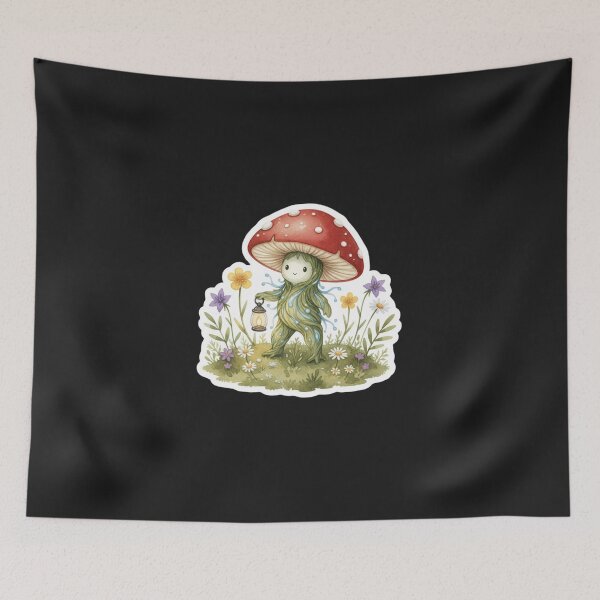 Item preview, Mushroom Forest Spirit Sticker | Cozy Cottagecore Woodland Creature designed and sold by AillustriaAK.