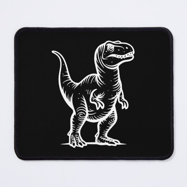 Item preview, Crisp Black‑and‑White T‑Rex Line Art with Classic Dino Vibes designed and sold by Analog Aura .