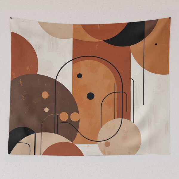 Item preview, Abstract Ceramic Vessels Totem Japandi Painting designed and sold by EnmarcArt.