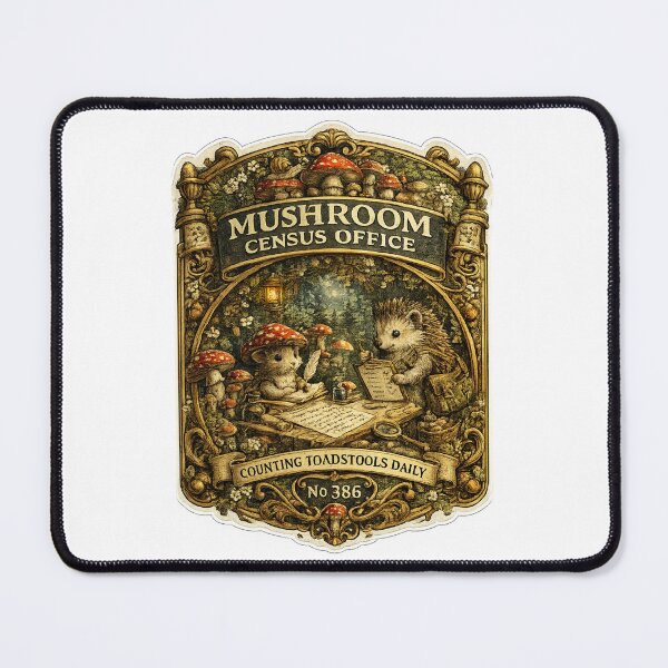 Item preview, Mushroom Census Office | Counting Toadstools Daily | Woodland Government Badge Design designed and sold by MrDev.