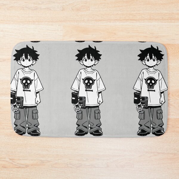 Item preview, Fashion - Man in Black Top Cargo Pants Chain Wallet Streetwear Anime Variant 4 designed and sold by AnimeShin.