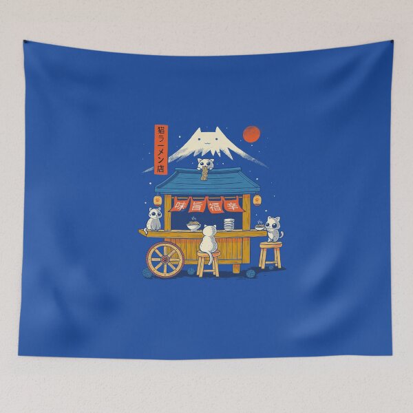 Item preview, Kawaii Neko Cat Ramen Shop Japanese Food Cart Art designed and sold by erion5k.